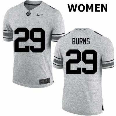 NCAA Ohio State Buckeyes Women's #29 Rodjay Burns Gray Nike Football College Jersey SBX5745YR